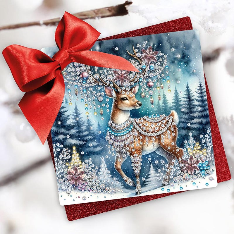 6 Pcs Christmas DIY Diamond Greeting Cards Set,5D DIY Diamond Art Painting Christmas Style Greeting Card, C-hristmas Card Making Kits for Family Friends Handmade Gift (Style N) - Image 3